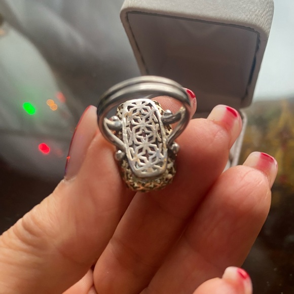 Silver 925 ring custom made lucky clover 4 leaves style .size 6 - Picture 10 of 10